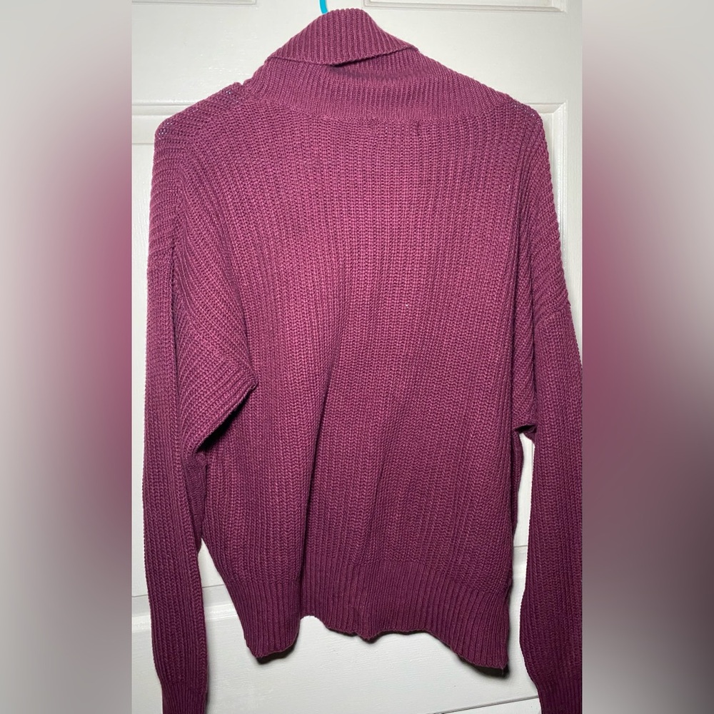 Fashion‎ Nova Women’s Roll With The Flow Turtleneck Sweater Burgundy 1x - Picture 3 of 3